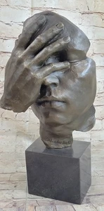 ABSTRACT ART DECO. S.DALI SOLID BRONZE SCULPTURE MARBLE BASE MODERN FIGRINE LRG - Picture 1 of 10