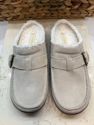 Mules Revitalign 9.5 Cuero Superior Piel Sintética Forrados Sin Cordones Marfil Hebilla Detalle Foto 1 de 4