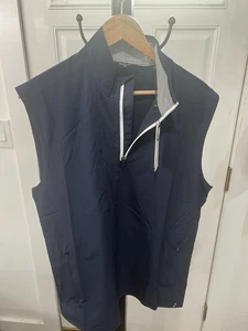 Mens Kenneth Cole Golf 1/4 Zip Vest Lightweight Stretch DWR Navy Blue Large New - Picture 1 of 9