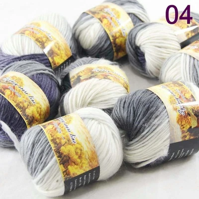 SALE LOT of 8 Skeins X 50g NEW Chunky Colorful Hand Knitting Scores Wool Yarn 04 - Image 1 of 4