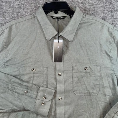 Travis Mathew Cloud Flannel Shirt Mens 3XL Dark Olive Green Button Up NEW - Image 1 of 4