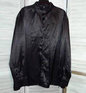 Herren Ouku Hemd Leinenmischung Gr. 2XL Knopfleiste Langarm Kragen schwarz - Bild 1 von 8