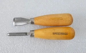 Speedball Wood Carving Tool Wood Chisel Made in USA Set of Two (2) Chisels - Picture 1 of 5