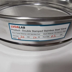 304 Stainless Steel Lab Sieve 12 inch Screen Mesh 60 Pore Size .03mm - Picture 1 of 12