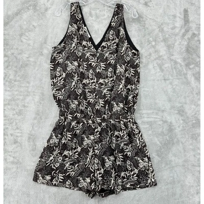 Scotch & Soda Romper Womens Large Floral Une Bonne Journee Beach Resort Brown - Image 1 of 4