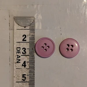 2 15mm Lighter Purple 4 Hole Plastic Buttons - Picture 1 of 2