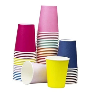 Disposable Paper Cups, 60pcs Color Paper Cups For DIY Wedding Party Picnic BBQ - Picture 1 of 7