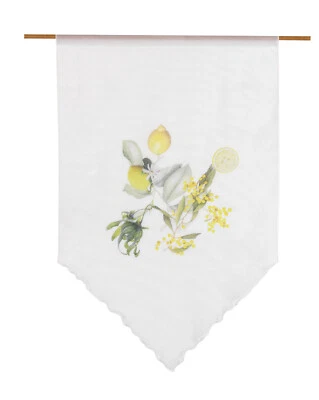 Design Kuvert bedruckt Zitrone gelb Scheibengardine Bistrogardine BxH 60x90cm - Bild 1 von 4