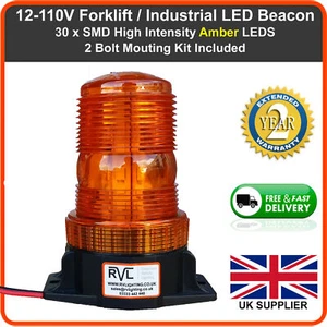 12v-110v LED Blinklicht für Gabelstapler LKW Bagger Traktor JCB Strobe Light - Bild 1 von 13