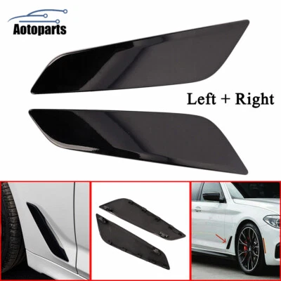 For 2017-2020 BMW G30 5 Series Pair Gloss Black Fender Duct Trim Left&Right Side - Image 1 of 4