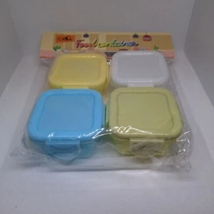New 4 Pcs Multipurpose Reusable Small Mini Food Storage Container Meal Freezer - Picture 1 of 11