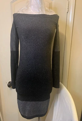 WOLFORD Metallic Bodycon Midi Dress Lurex Ombre Black/Grey Size M NWT $525 - Image 1 of 4