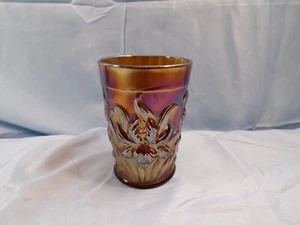 Vintage Dugan Amethyst Carnival Glass Heavy Iris Tumbler - Picture 1 of 8