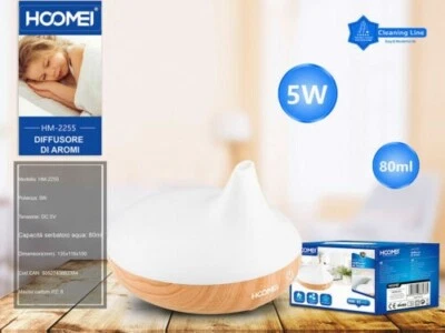 Diffusore di Aromi per Oli Essenziali per Aromaterapia 5W Capacità 80Ml HM-2255 - Image 1 of 4