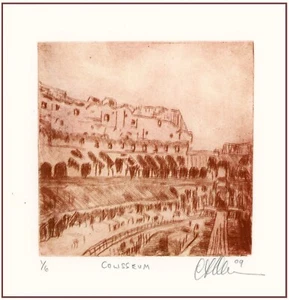 ROME ITALY Roman COLOSSEUM Original ETCHING Signed Numbered Limited-Edition - Picture 1 of 1