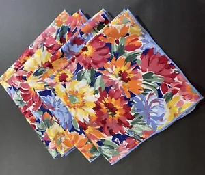 Set 4 Tovaglioli Panno Cotone Luminoso Fiori Incredibili Multicolore Floreale 16" - Foto 1 di 6