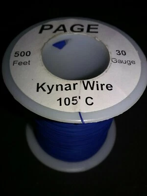 Carrete Kynar sólido 30 AWG UL1423 azul 500 ft Foto 1 de 2