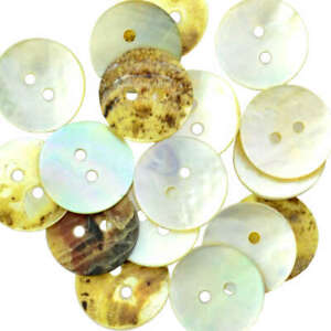 NATURAL AGOYA MOTHER OF PEARL SHELL 2 HOLE BUTTONS Sizes 9mm to 23mm