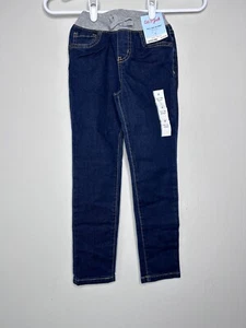 Cat & Jack Mid-Rise Knit Waist Pull-on Skinny Jeans Girl's 6 Stretch Blue NWT - Picture 1 of 13