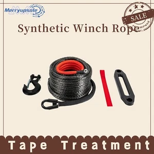 Synthetic Winch Rope Winch Line Recovery Cable 3/8"x100ft 23809lbs for SUV Truck - Picture 1 of 10
