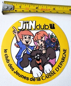 Vintage JIIN CLUB des jeunes CAISSE D'ÉPARGNE Sticker 80s France Advertising - Picture 1 of 3