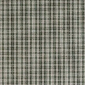 Green GINGHAM Fabric 65 Poly 35 Cotton Check Green Natural BY THE YARD - Picture 1 of 2