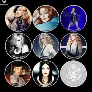 8pcs Madonna Ciccone Silver Coins American Superstar Challenge Coin in Capsule - Picture 1 of 14