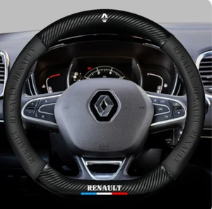 15"PU Leather+Carbon fiber Steering Wheel Cover For Renault Master E-Tech - Picture 1 of 13