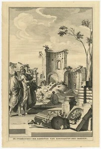 Antiker Druck der Bäder Konstantins I. des Großen in Rom (1704) - Bild 1 von 1