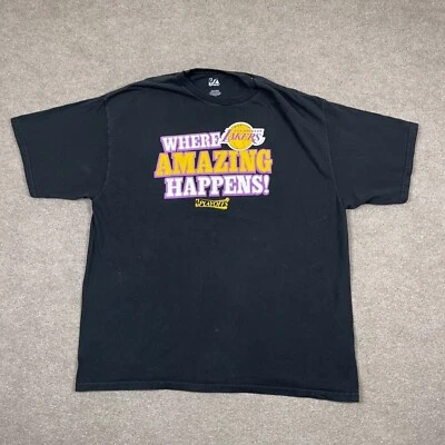 LA Lakers Mens Shirt Black 2XL NBA Basketball Majestic 2010 Finals Roster Logo - Image 1 of 4