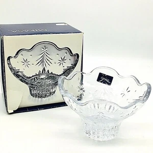 MIKASA Christmas Night Footed Glass Bowl Votive Candleholder or Candy Dish NWT - Picture 1 of 11
