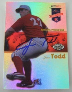 JESS TODD signed CARDINALS 2008 TRISTAR baseball card AUTO ARKANSAS RAZORBACKS
