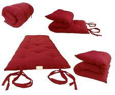 Red Traditional Japanese Floor Rolling Futon Mattresses, Cotton Pads 3x30x80