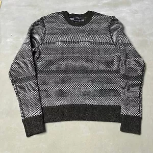 Rag & Bone Sweater Men's Medium? Gray Reversible Wool Jacquard Birdseye Pullover - Picture 1 of 9