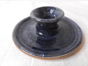 Studio ART Keramik Kobalt runder Kerzenhalter handbemalt glasiert Terrakotta - Bild 1 von 9