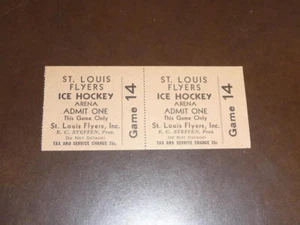 1937 1938 ST. LOUIS FLYERS AHL HOCKEY FULL TICKET NEAR MINT - Picture 1 of 2