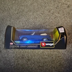 1961 Porsche 356B Cabriolet blau Modellauto Bburago 1/24  - Bild 1 von 7