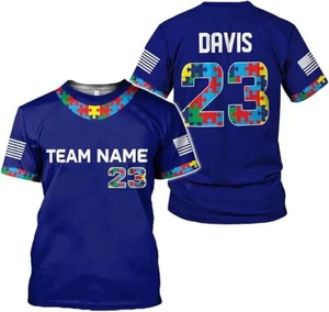 Custom Name Adult Autism Gift Shirt Men & Women, April Autism Awareness 3D Shirt - Picture 1 of 5