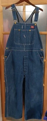 Комбинезон комбинезон комбинезон комбинезон Dickies 100% хлопок джинсовая ткань регулируемый ремень 40X26 - Изображение 1 из 4