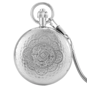 Pure Copper Automatic Pocket Watch with Short Snake Chain Full Hunter Xmas Gifts - Picture 1 of 16