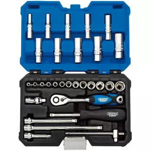 Juego de enchufes métricos estándar y profundos de accionamiento Draper 16444 1/4" 4-14 mm - Imagen 1 de 1
