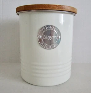 Typhoon Steel Sugar Cannister with Bamboo Lid - Cream - Picture 1 of 5