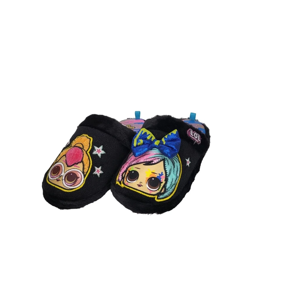 Zapatillas sin cordones negras LOL Sorpresa para niñas diseño de personajes bordados talla 13/1 Foto 1 de 4