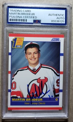 Martin Brodeur Signed 1990-91 Score Rookie Autograph PSA/DNA Certified Auto RC - Image 1 of 2