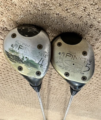 Ping Eye Karsten Wood 4, 5 Woods Steel Mens RH TWO Golf Clubs Black Dot - Image 1 of 4