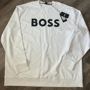 Hugo Boss Big & Tall Crewneck Sweatshirt with Logo Print-Size 5XL Tall - Picture 1 of 10