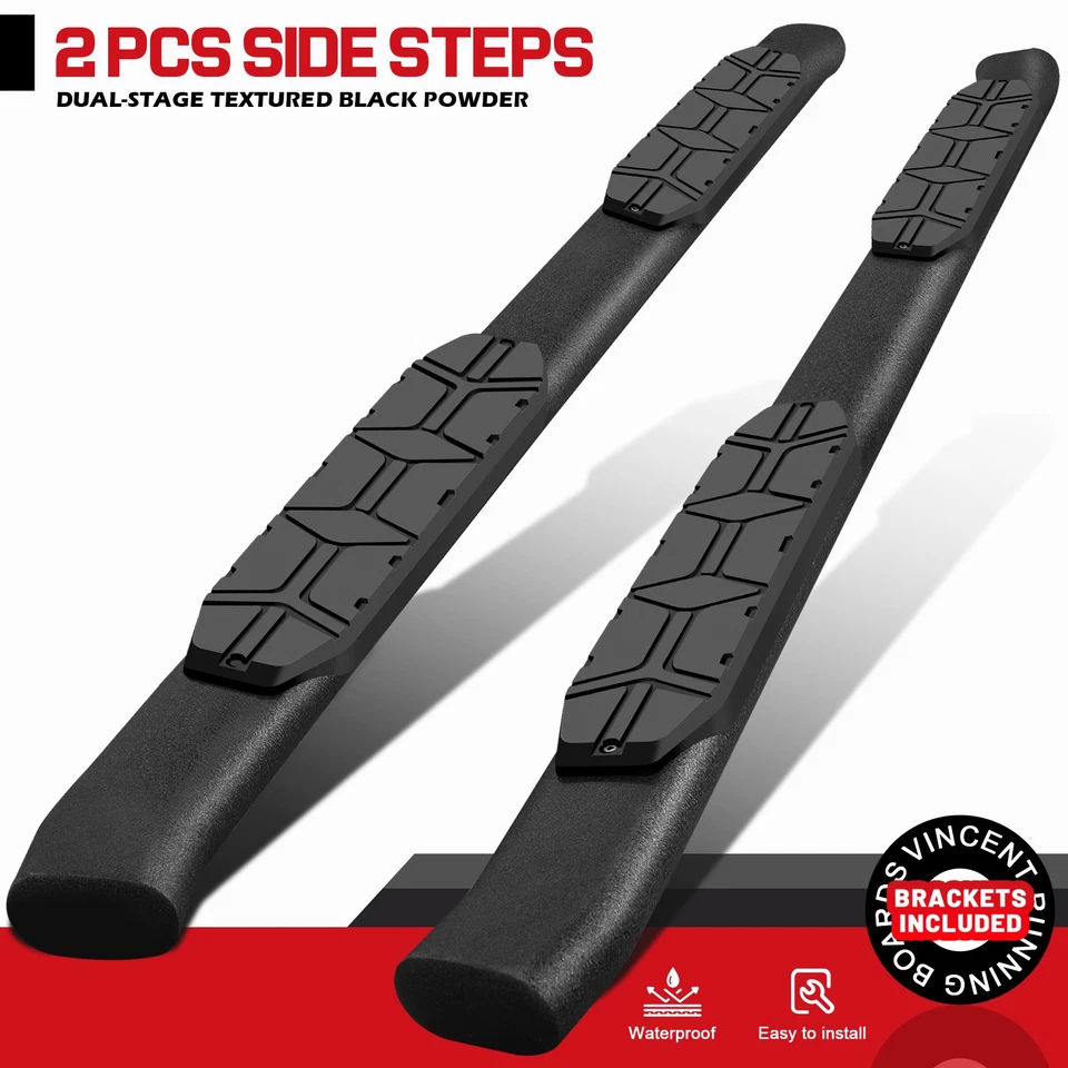 FOR 2004-2024 Nissan Titan Crew Cab Side Step Curved 4.3" Running Board Nerf Bar - Image 1 of 4