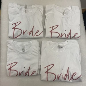 Lot Of 4 Men Bride Logo T Shirt Size Medium And Large - Picture 1 of 7