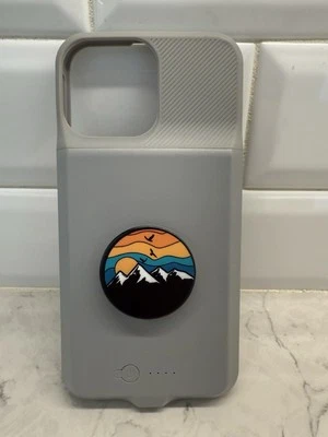 Battery Phone case For iPhone 13pro Max In Gray With Holder Mountain - Image 1 of 4