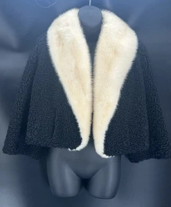 Chaqueta corta negra con cuello de visón Furs By Allen de colección para mujer - Imagen 1 de 9